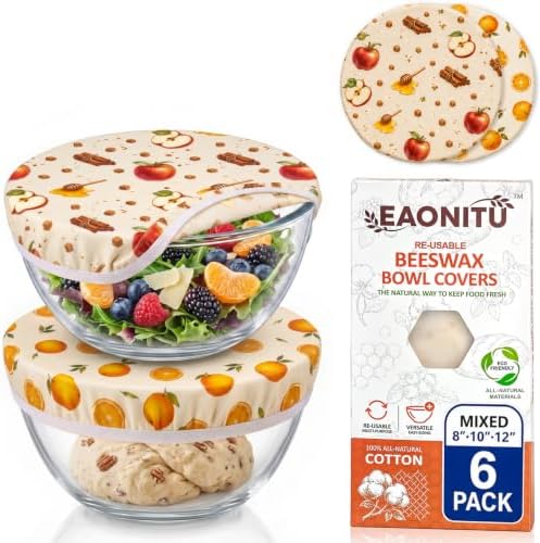 Beeswax Bowl Covers, 6-Pack, 8-12 Inch