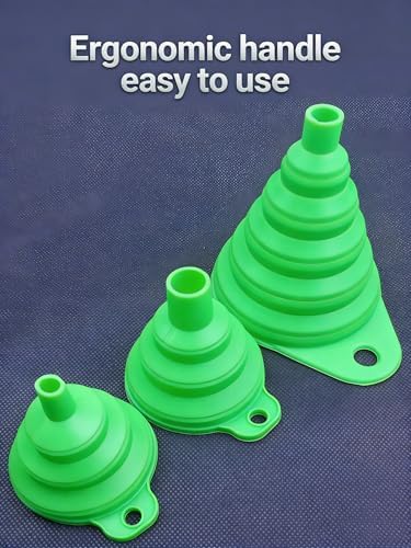 Kitchen Funnel Set, 6-Pack Stainless Steel & Silicone for Bottles
