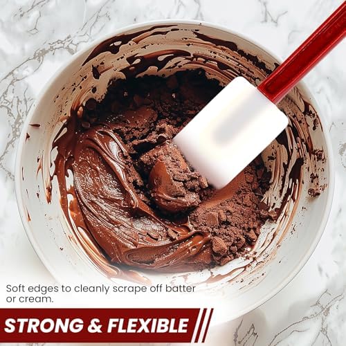 10 Pcs 10 Inch Flexible Rubber Spatulas, Silicone Spatula Set