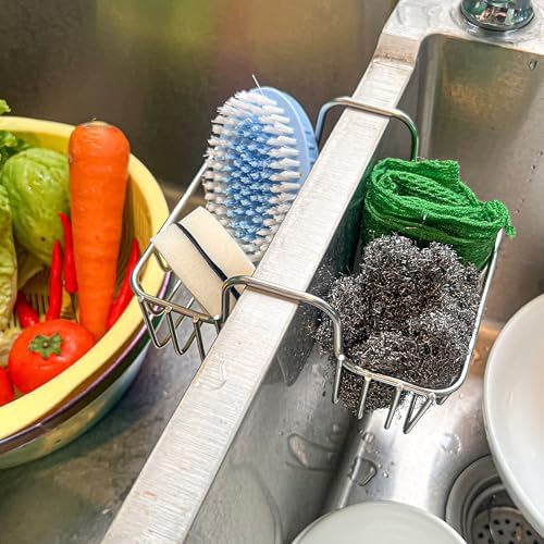 BuleVina Stainless Steel Sponge Holder for Kitchen Sink - Never Rust