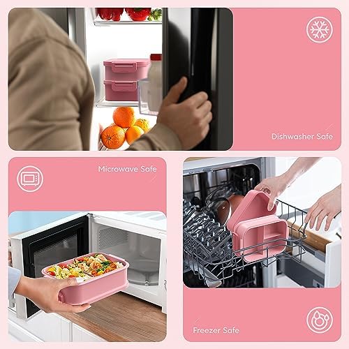 Jelife Bento Lunch Box for Adults, 3 Layers Leak-Proof Stackable Bento
