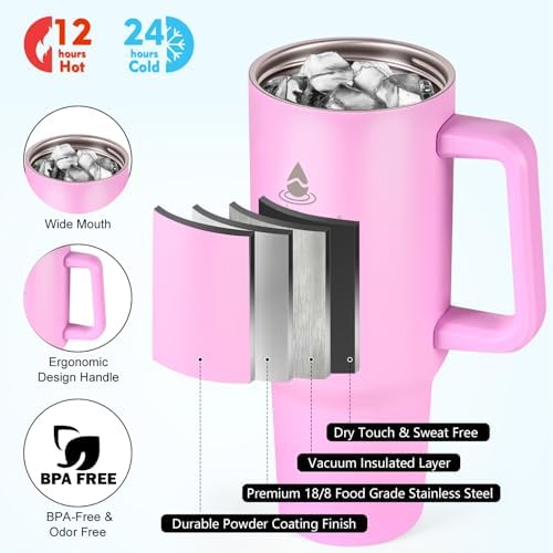 40 oz Tumbler with Handle and Straw or Convert to 40 oz Insulated