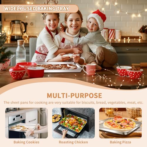 Stainless Steel Baking Sheet Pan Set of 2, Cookie Sheets