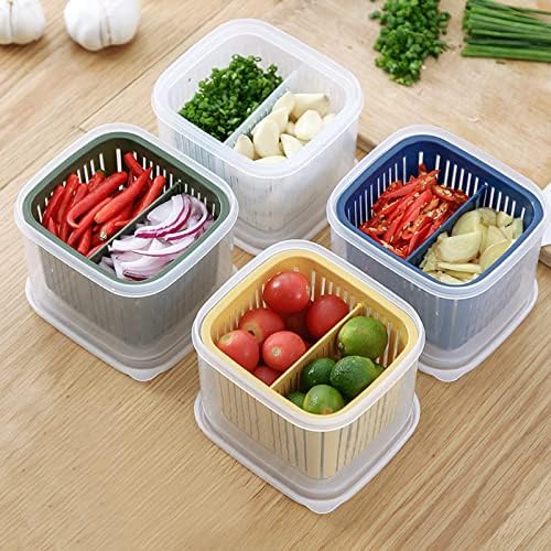 4 Pack Fruit Storage Containers with Strainers, Fresh Produce