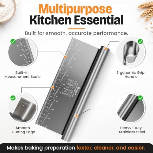 Bakerpan Stainless Steel Dough Cutter Set, 10, 8, 6 Inch