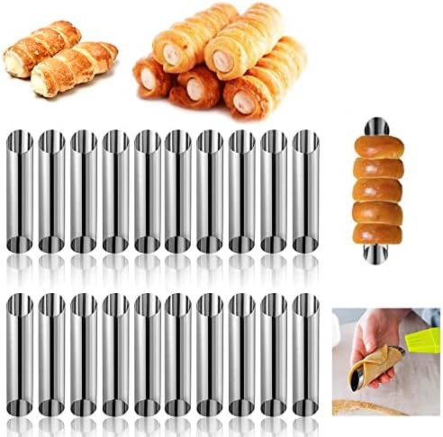 20 PCS Non-Stick Cream Horn Molds Stainless Steel,Cannoli Tubes