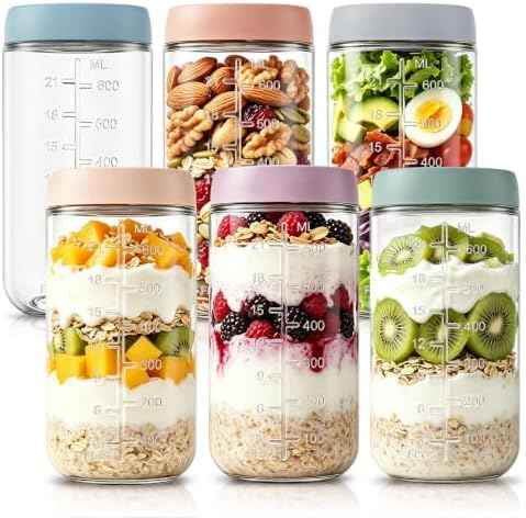 KEMORELA 24oz Overnight Oats Containers with Lids