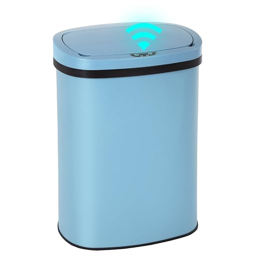 PayLessHere | 13 Gallon Stainless Steel Trash Can | Blue | Automatic Touchless by PayLessHere