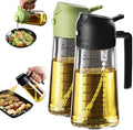 TrendPlain 16oz Glass Olive Oil Sprayer, Black & Green