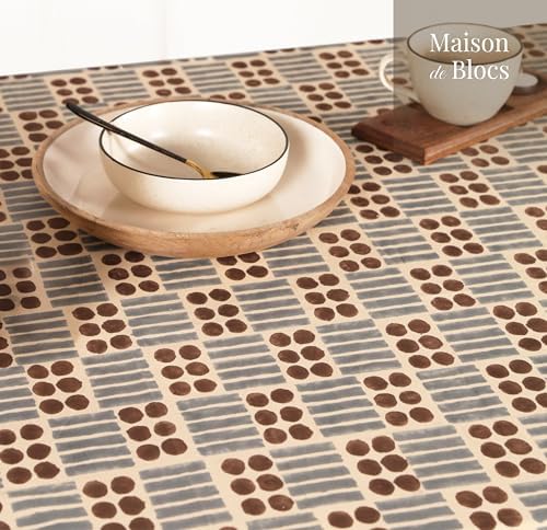 100% Cotton Hand Block Printed, Tablecloth for Kitchen, Dining, Table