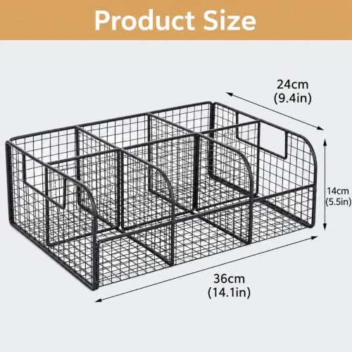 Snack Organizer for Countertop, 6 Compartment Snack Box Bin, Bar