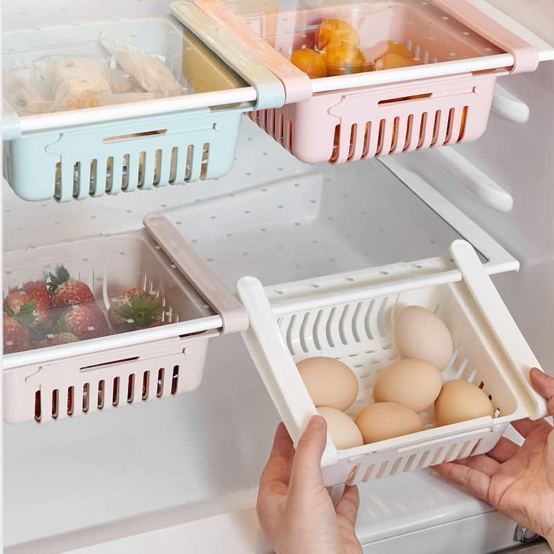 Refrigerator Organizer Bins Pull out Drawer, Adjustable Refrigerator