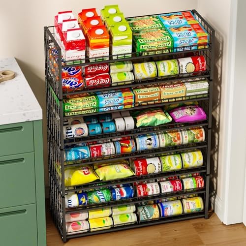 2-Pack Extra-Long Stackable Can Organizer for Pantry Shelf Storage