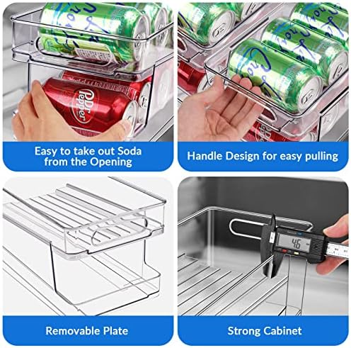 FIFO Rolling Soda Can Organizer for Fridge, Holds 10 Cans