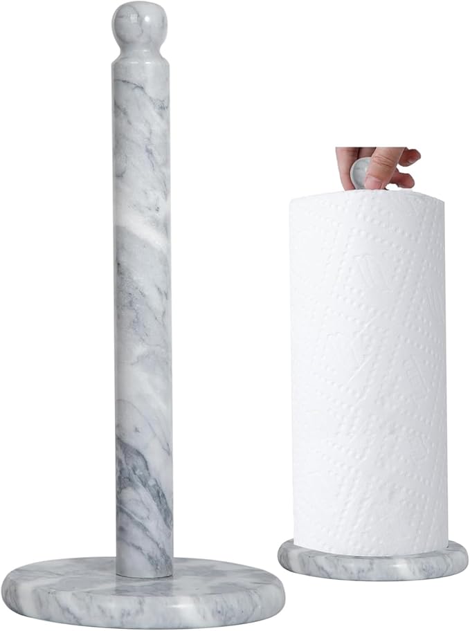 Natural Marble Paper Towel Holder by QiYueZaiYe