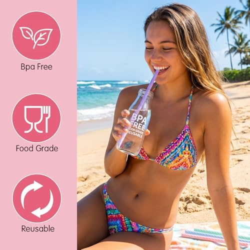4 Set Portable Straw, Travel Straws Reusable with Case