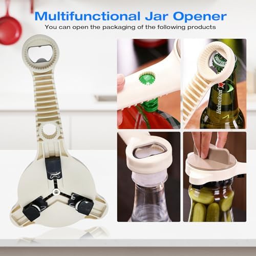 4-in-1 Heavy Duty Jar Opener for Seniors and Weak Hands – Ergonomic