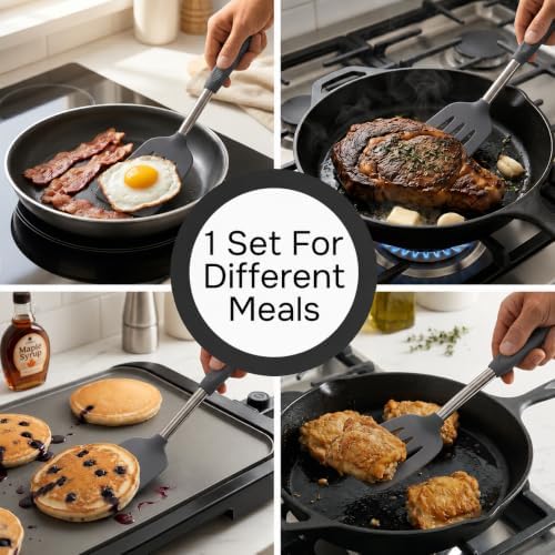Silicone Spatula Set (2-Pc) - 600°F Heat Resistant, BPA Free
