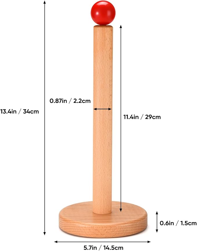 Paper Towel Holder, Wooden Kitchen Roll Stand - Image 7