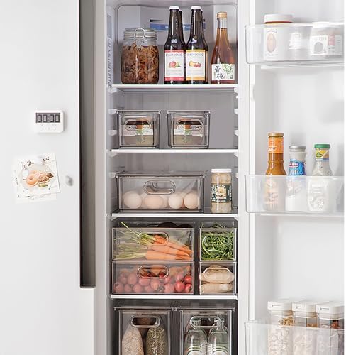 Refrigerator Organizer Bins, 2 Pack, BPA-Free, Clear