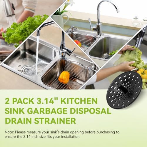 2 Pack 3.14" Kitchen Sink Garbage Disposal Drain Strainer Cover
