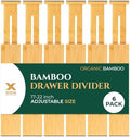 6 Pack Deep Drawer Dividers - 17-22 Inch Deep Expandable Drawer