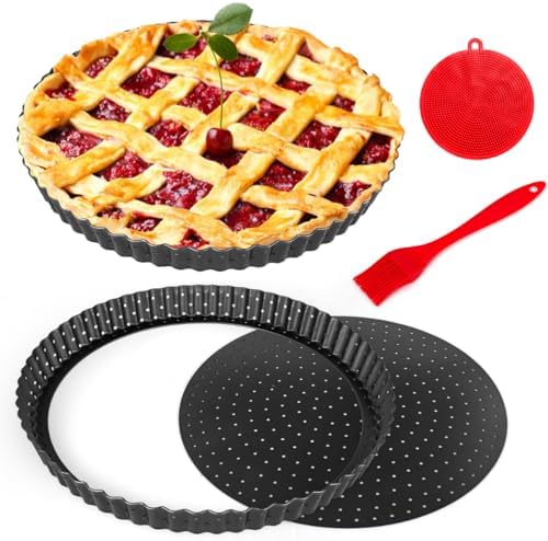 Gutsdoor Pie, Tart & Quiche Pan with Removable Bottom Nonstick Round