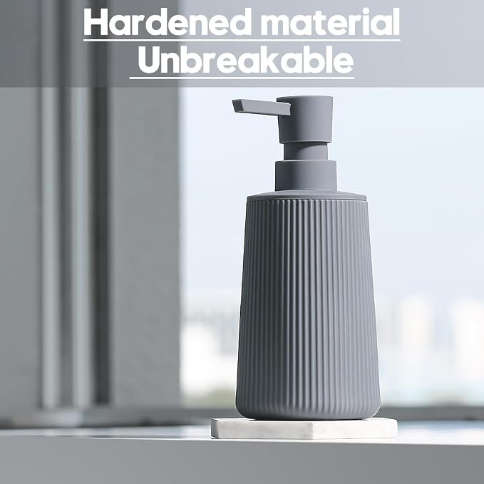 Small Soap Dispenser for Bathroom and Kitchen, Modern Farmhouse Striped Style - Image 5