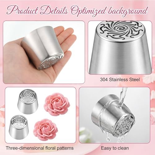 4 PCS Stainless Steel Extra Large Russian Piping Tips Set