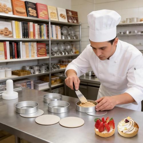Mini Round Tart Pan with Removable Bottom, 3.15 Inch Nonstick Baking