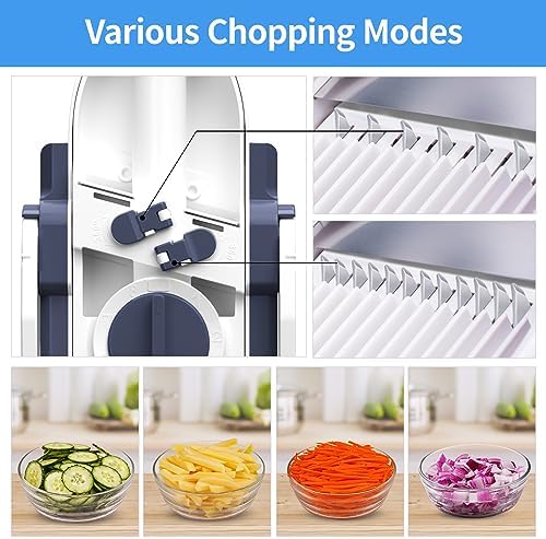 5-in-1 Safe Vegetable Mandoline Slicer, Adjustable Thickness