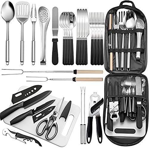 27-Piece Stainless Steel Camping Utensil Set