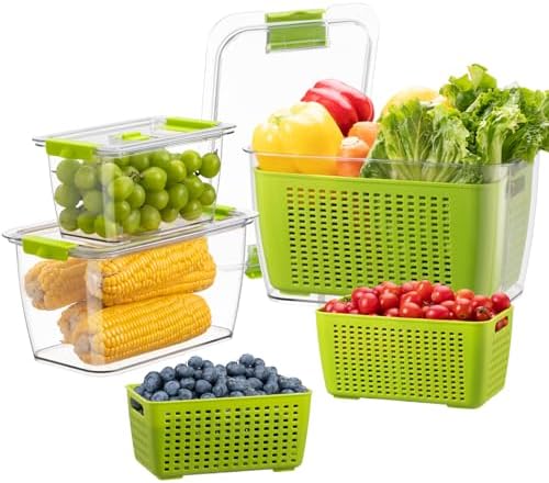 LUXEAR Fresh Produce Saver, 3-Pack, BPA-Free