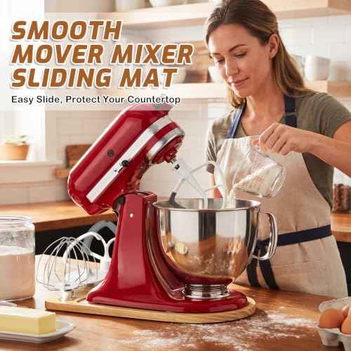 2-in-1 Mixer Slider Mat with Attachment Storage for Kitchen Aid 4.5-5