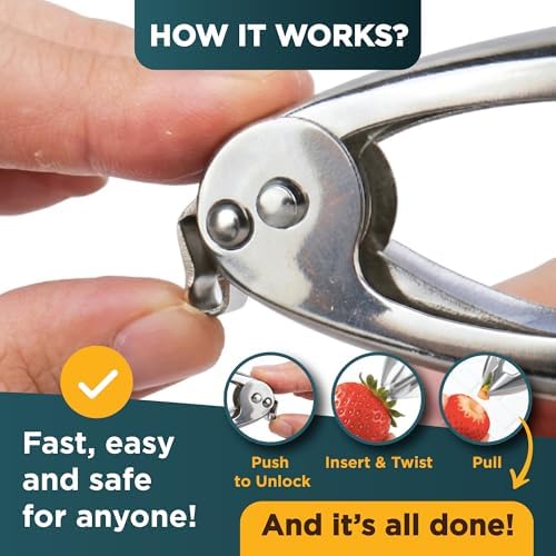 Strawberry Huller, Pitter and Corer Tool