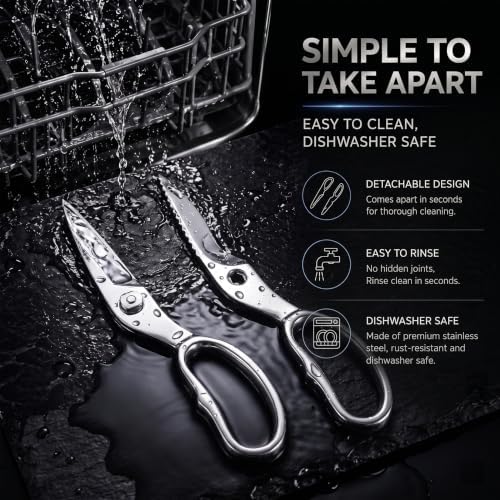 TONMA Kitchen Scissors Come Apart, Made in Japan, All Purpose, TK-25