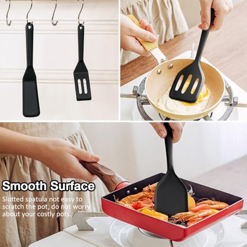 Silicone Mini Spatula 4PCS, Small Silicone Turners for Kitchen Use