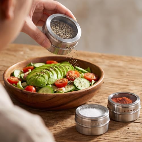 8Pcs Magnetic Spice Rack with 2 Metal Plates