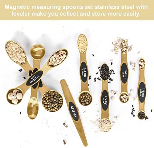 Magnetic Measuring Spoons Set Stainless Steel with Leveler-9pcs