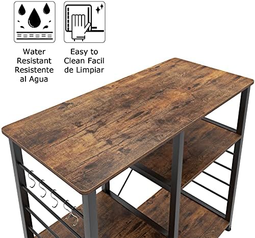 DlandHome 35.4 Inch Microwave Cart Stand, 3-Tier x 3-Tier