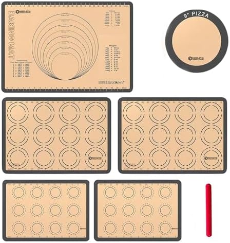 Generic Silicone Baking Mat Set of 6, Gray