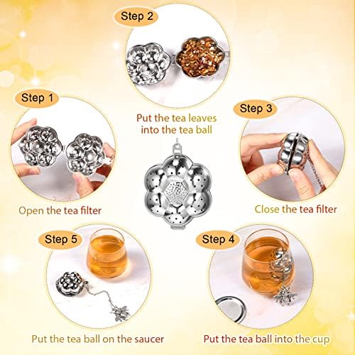 Cunhill 4 Sets Loose Tea Infusers, Stainless Steel Tea Steepers, Funny