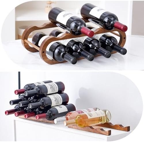 Wine Rack for Cabinet and Countertop - Adjustable in 2 Sizes - 3 Pack