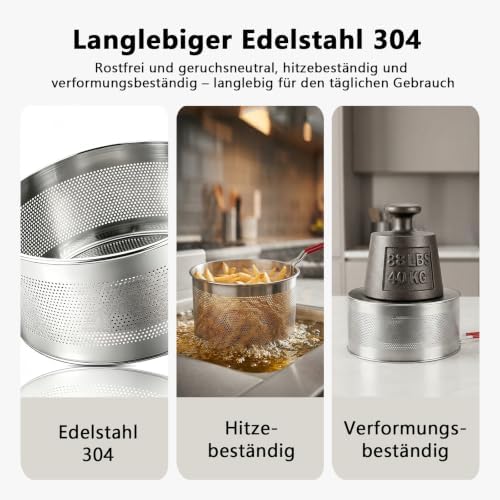 Pasta Strainer Set of 2, Stainless Steel Noodle strainer with