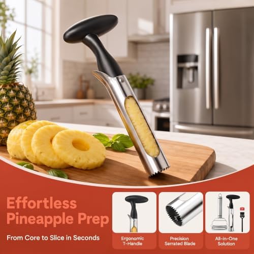 Stainless Steel Vegetable Julienne Peeler, Fruit Corer Set for Kitchen