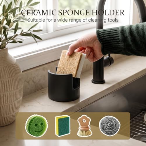 Cisily Kitchen Soap Dispenser Set, 16.9OZ Glass Bottle