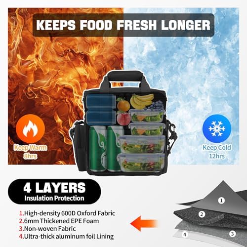 QT&QY Tactical Lunch Box for Men Expandable 18L Heavy Duty Military