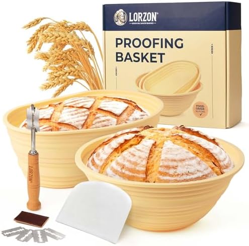 Silicone Banneton Proofing Basket Kit, Sourdough Baking Supplies