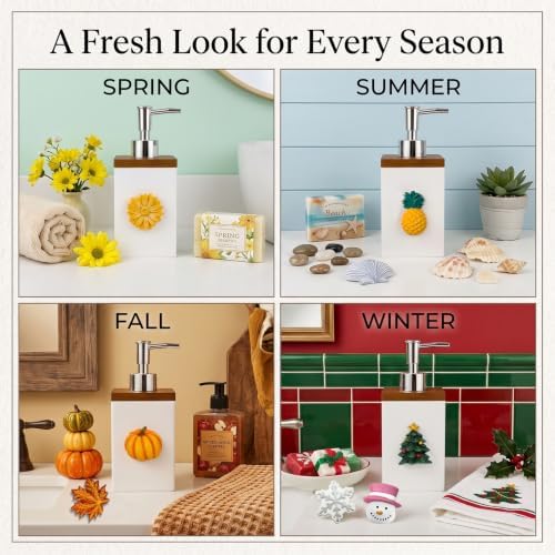 Seasonal Soap Dispenser with 9 Interchangeable Magnets for Holidays