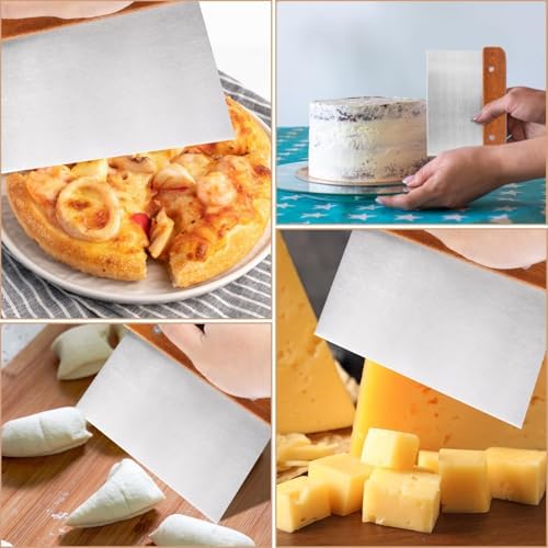 2 Pcs Dough Scraper Cutter 15CM Food Grade Stainless Steel Dough